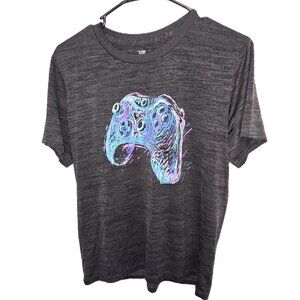 Tek Gear T-Shirt Graphic Tee Video Game Controller Gray Black Boys Size XL